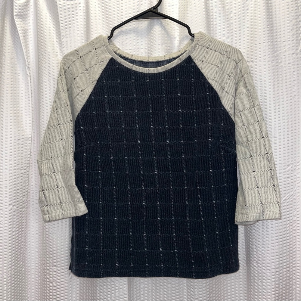❤️4for$20! Loft Lounge Sweater Size Small, Blue Light Gray Color w Plaid Pattern